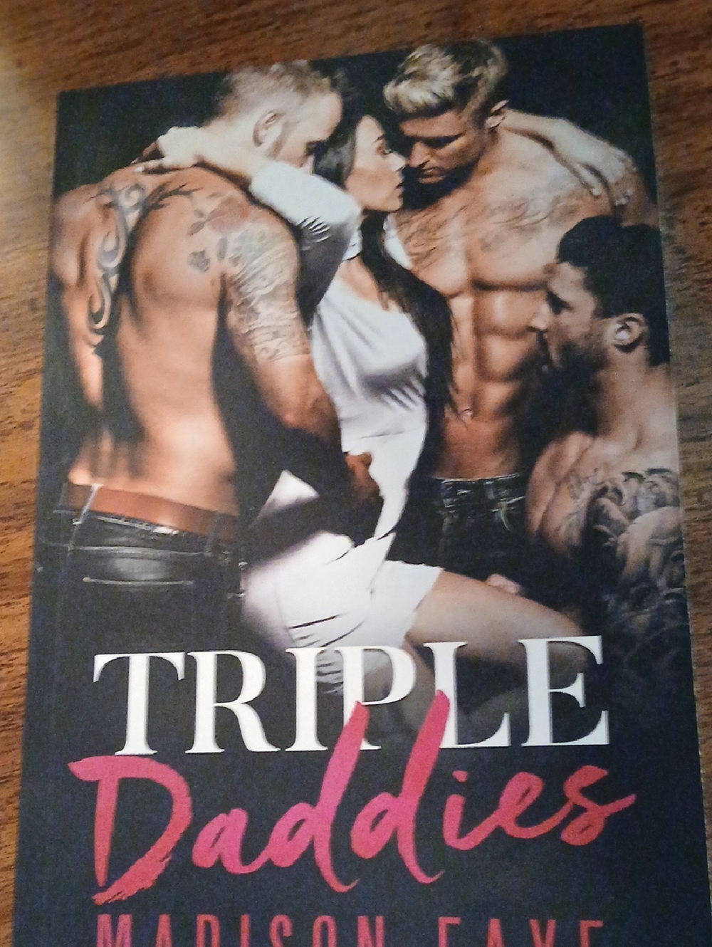 Triple Daddies Romance Novel - Pink & Black Cover